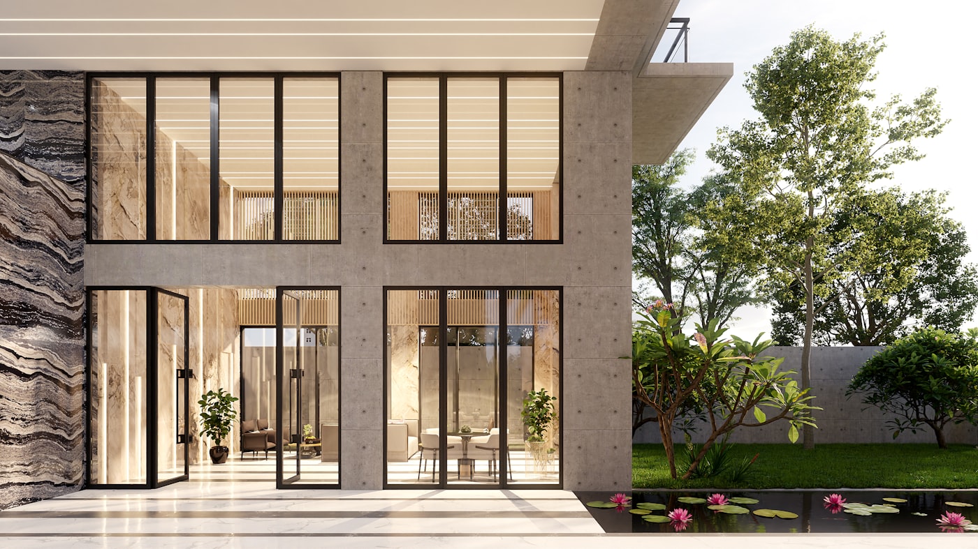 House exterior with garden